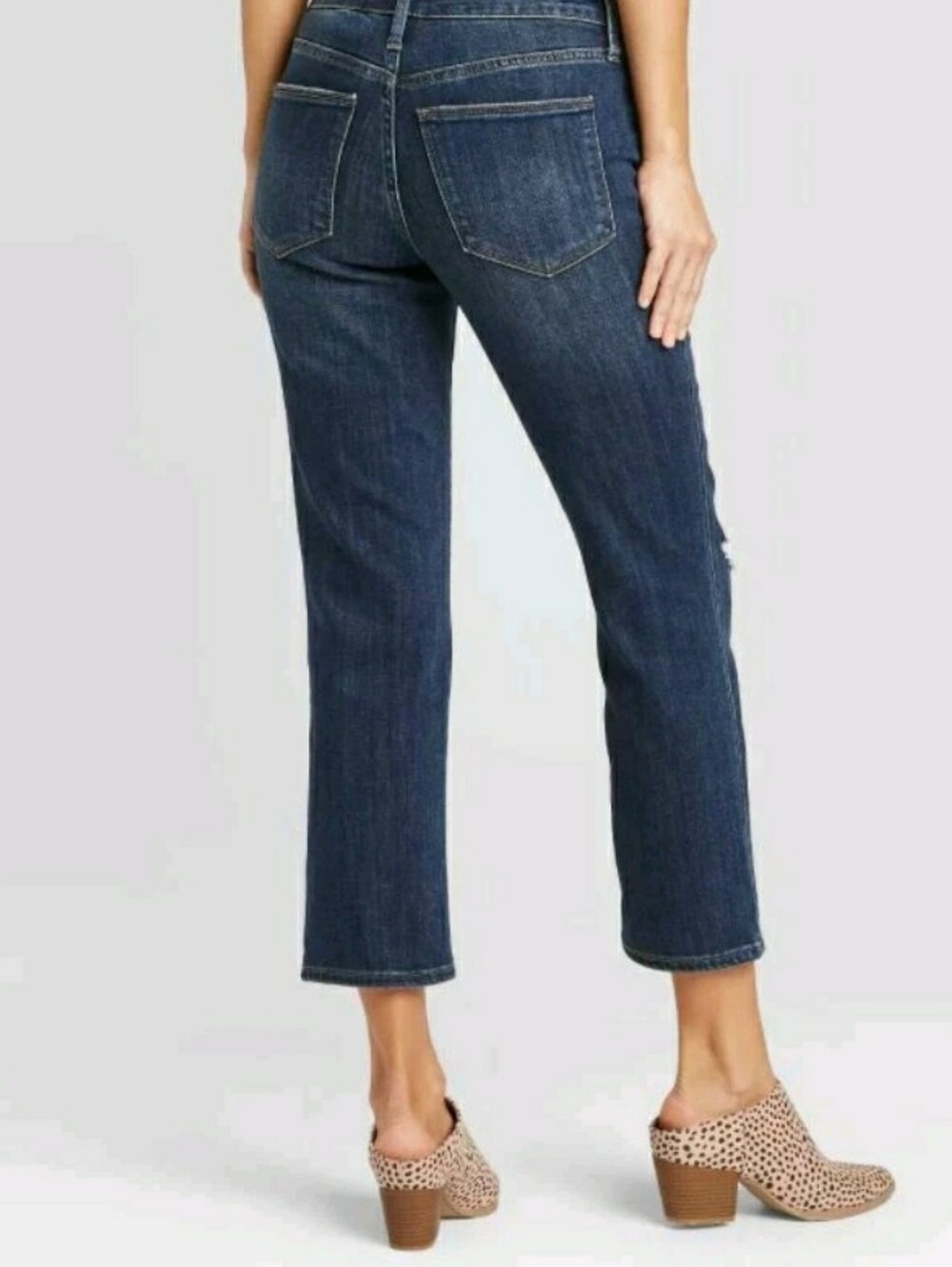 Universal Thread High Rise Straight Crop Jeans Size 8 29 Distressed - Picture 6 of 6